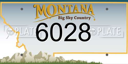 6028 Montana License Plate