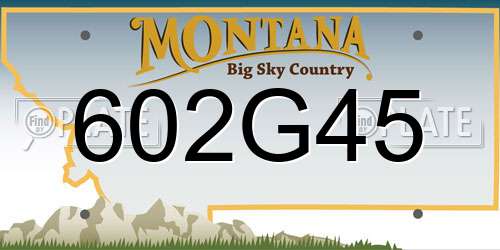 602G45 Montana License Plate