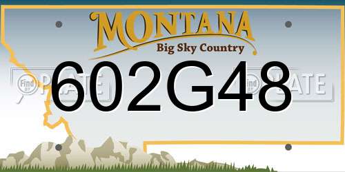 602G48 Montana License Plate