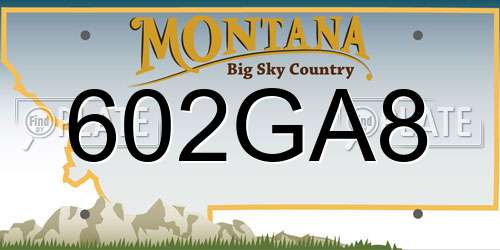 602GA8 Montana License Plate