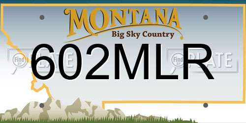 602MLR Montana License Plate