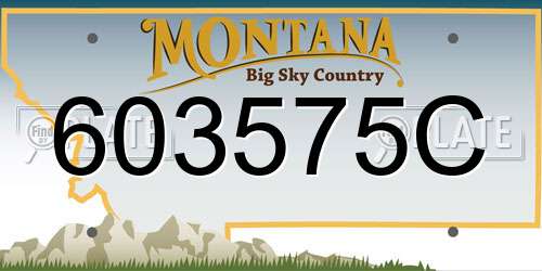 603575C Montana License Plate
