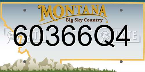 60366Q4 Montana License Plate