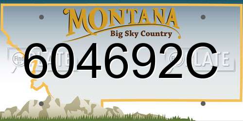 604692C Montana License Plate