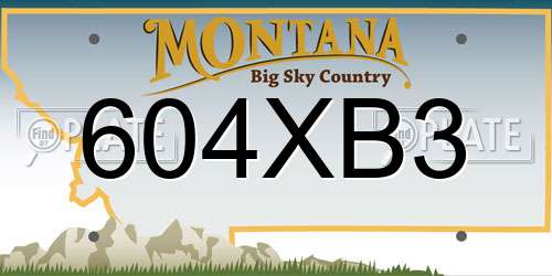 604XB3 Montana License Plate