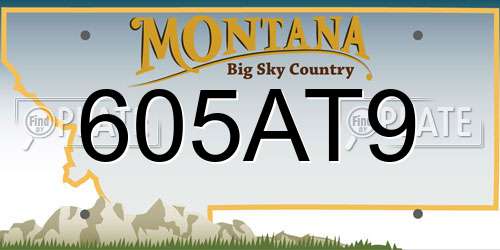 605AT9 Montana License Plate