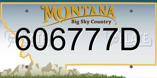 606777D Montana License Plate