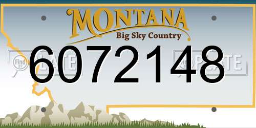 6072148 Montana License Plate
