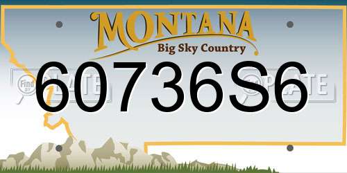 60736S6 Montana License Plate