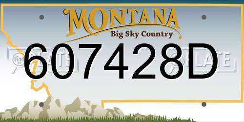 607428D Montana License Plate