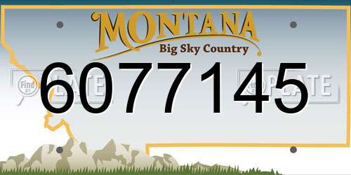 6077145 Montana License Plate