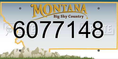 6077148 Montana License Plate