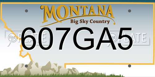 607GA5 Montana License Plate