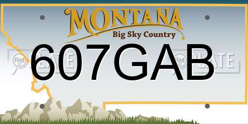 607GAB Montana License Plate