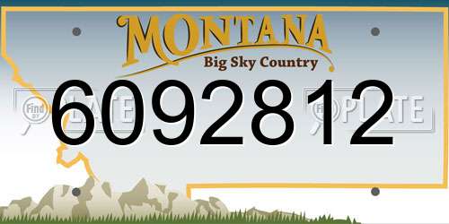 6092812 Montana License Plate