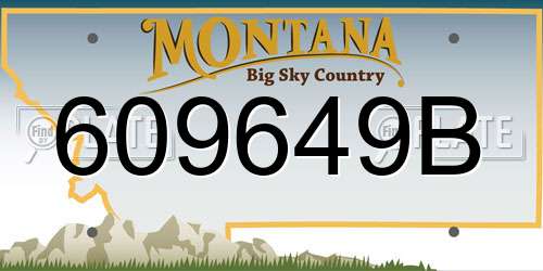 609649B Montana License Plate