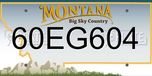 60EG604 Montana License Plate