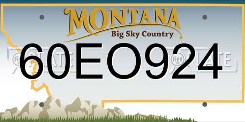 60EO924 Montana License Plate