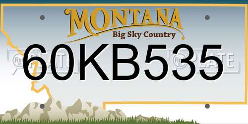 60KB535 Montana License Plate