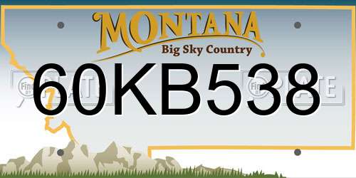 60KB538 Montana License Plate