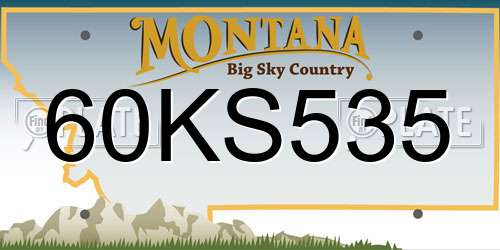 60KS535 Montana License Plate