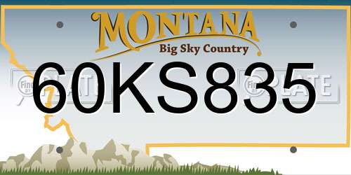 60KS835 Montana License Plate