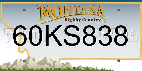 60KS838 Montana License Plate