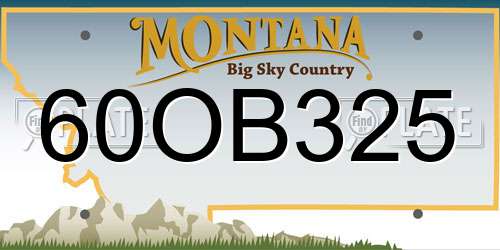 60OB325 Montana License Plate