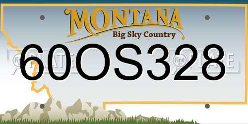 60OS328 Montana License Plate