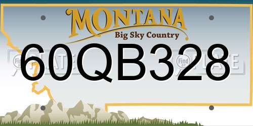 60QB328 Montana License Plate