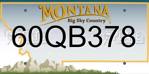 60QB378 Montana License Plate