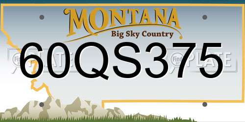 60QS375 Montana License Plate