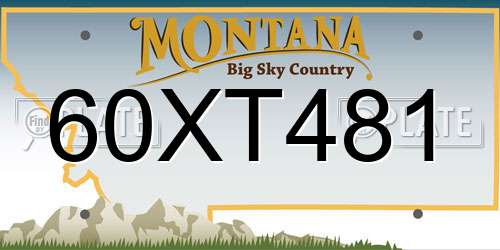 60XT481 Montana License Plate