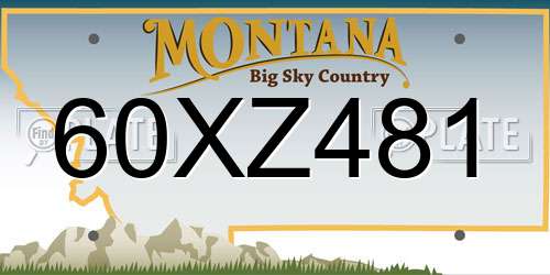 60XZ481 Montana License Plate