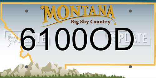 6100OD Montana License Plate