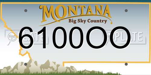 6100OO Montana License Plate
