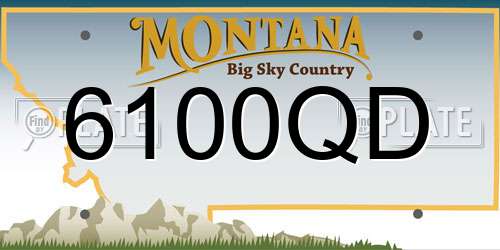 6100QD Montana License Plate
