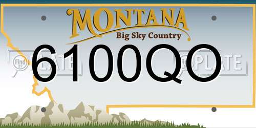 6100QO Montana License Plate
