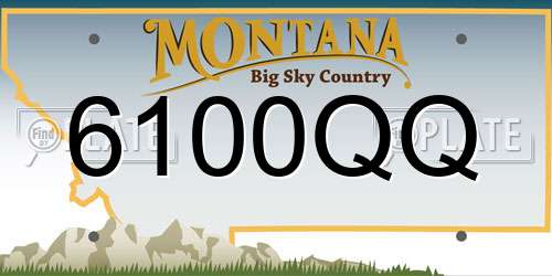 6100QQ Montana License Plate