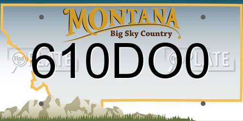 610DO0 Montana License Plate