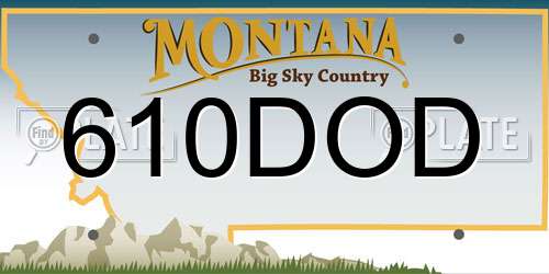 610DOD Montana License Plate