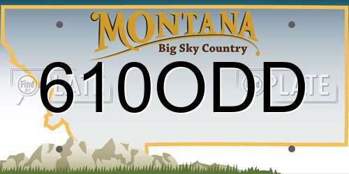 610ODD Montana License Plate