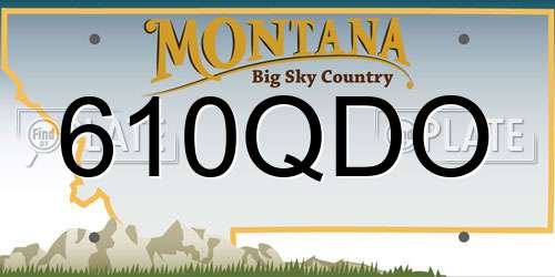 610QDO Montana License Plate