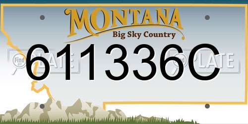 611336C Montana License Plate