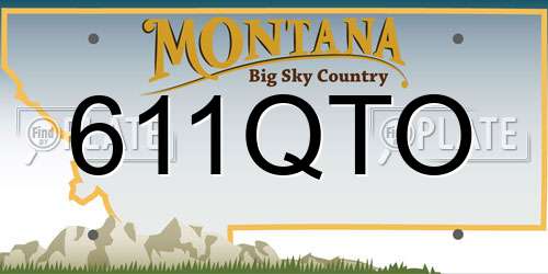 611QTO Montana License Plate