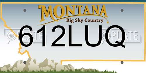 612LUQ Montana License Plate