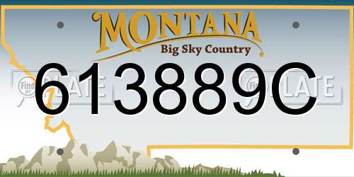 613889C Montana License Plate