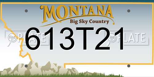 613T21 Montana License Plate