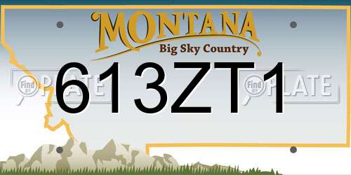 613ZT1 Montana License Plate