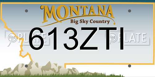 613ZTI Montana License Plate